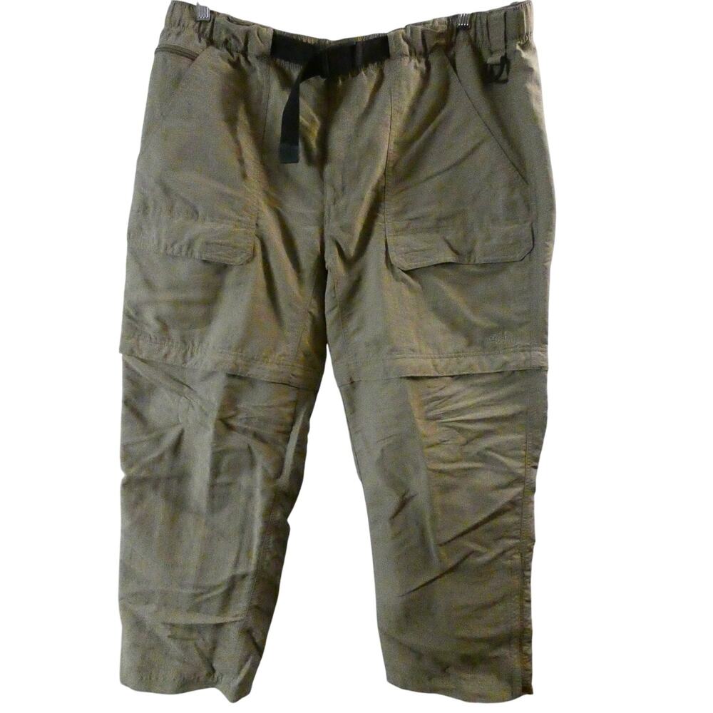 The North Face Men's XL Short Court Nylon Beige Convertible Pants Hiking Camping